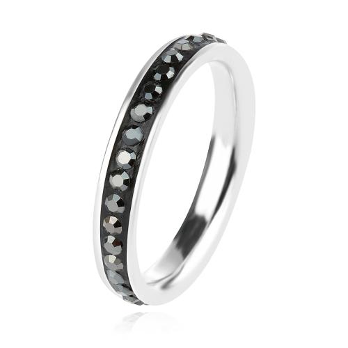 Сребърен пръстен с кристали от Sw®  SP652 Hematite