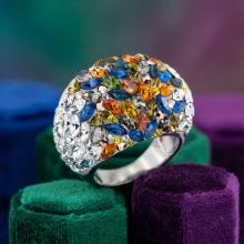 Сребърен Пръстен С Кристали От Sw® SP654 Colorful Drops Сребърен Пръстен С Кристали От Sw® SP654 Colorful Drops