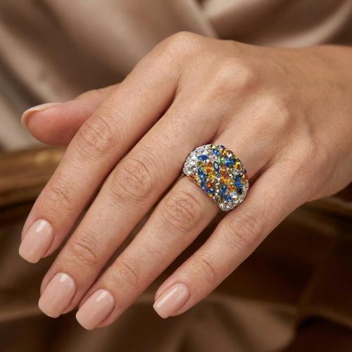 Сребърен Пръстен С Кристали От Sw® SP654 Colorful Drops