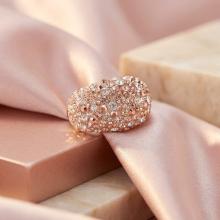 Сребърен Пръстен С Кристали От Sw® SP654 Peach Gold Сребърен Пръстен С Кристали От Sw® SP654 Peach Gold