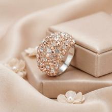 Сребърен Пръстен С Кристали От Sw® SP654 Peach Gold Сребърен Пръстен С Кристали От Sw® SP654 Peach Gold