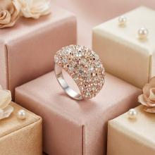 Сребърен Пръстен С Кристали От Sw® SP654 Peach Gold Сребърен Пръстен С Кристали От Sw® SP654 Peach Gold