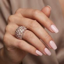 Сребърен Пръстен С Кристали От Sw® SP654 Peach Gold Сребърен Пръстен С Кристали От Sw® SP654 Peach Gold