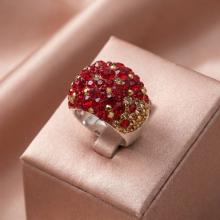 Сребърен пръстен с кристали от Sw® SP654 Golden Red Сребърен пръстен с кристали от Sw® SP654 Golden Red