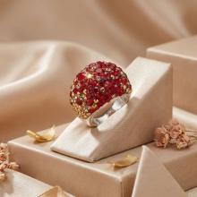 Сребърен пръстен с кристали от Sw® SP654 Golden Red Сребърен пръстен с кристали от Sw® SP654 Golden Red