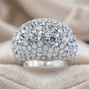 Сребърен пръстен с кристали от Sw®  SP654 Silver Shade