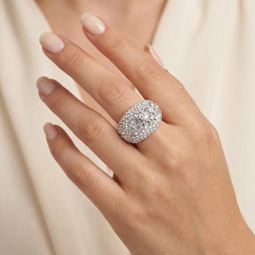 Сребърен пръстен с кристали от Sw® SP654 Silver Shade
