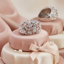 Сребърен пръстен с кристали от Sw®  SP654 Chrome and Rose Gold