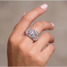 Сребърен пръстен с кристали от Sw®  SP654 Chrome and Rose Gold