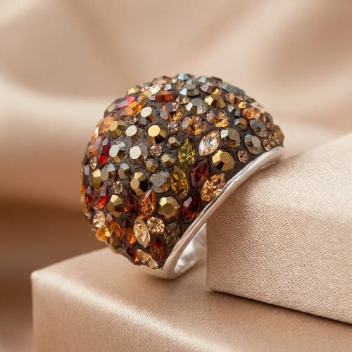 Сребърен пръстен Allison с кристали от Sw® Autumn Gold