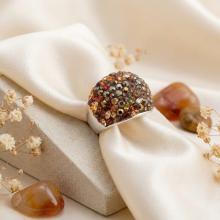 Сребърен пръстен Allison с кристали от Sw®  Autumn Gold