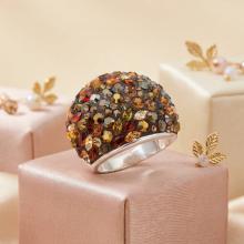 Сребърен пръстен Allison с кристали от Sw®  Autumn Gold