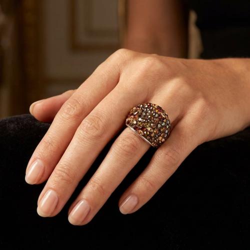 Сребърен пръстен Allison с кристали от Sw® Autumn Gold