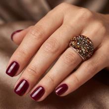 Сребърен пръстен Allison с кристали от Sw®  Autumn Gold
