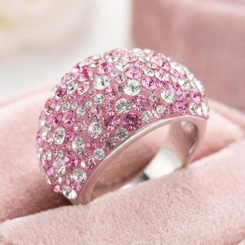 Сребърен пръстен Allison с кристали от Sw® Rose Shade