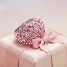 Сребърен пръстен Allison с кристали от Sw®  Rose Shade