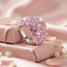 Сребърен пръстен Allison с кристали от Sw®  Rose Shade