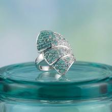 Сребърен пръстен с кристали от Sw®  SP658 Pasific Opal and Crystal