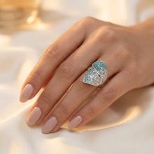 Сребърен пръстен с кристали от Sw®  SP658 Pasific Opal and Crystal