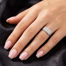 Сребърен пръстен с кристали от Sw® SP659 Crystal
