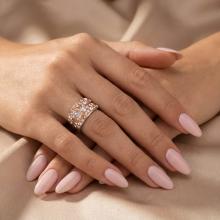 Сребърен пръстен с кристали от Sw®  SP661 Peach Gold