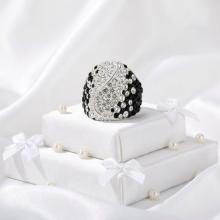 Сребърен Пръстен С Кристали От Sw® SP662 Black and White