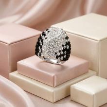 Сребърен Пръстен С Кристали От Sw® SP662 Black and White