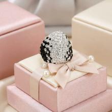 Сребърен Пръстен С Кристали От Sw® SP662 Black and White