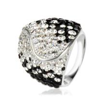 Сребърен Пръстен С Кристали От Sw® SP662 Black and White