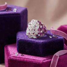 Сребърен пръстен с кристали от Sw® SP662 Amethyst and Crystal