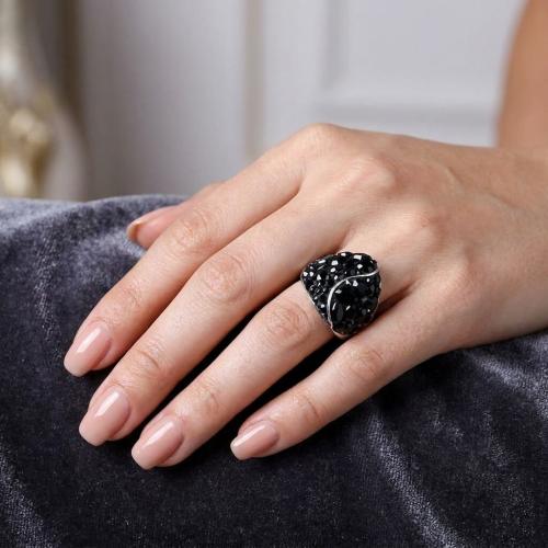 Сребърен Пръстен С Кристали От Sw® SP662 Black Magic