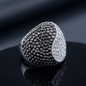 Сребърен пръстен с кристали от Sw® SP662 Crystal and Hematite