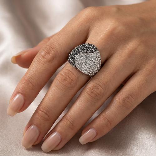Сребърен пръстен с кристали от Sw® SP662 Crystal and Hematite