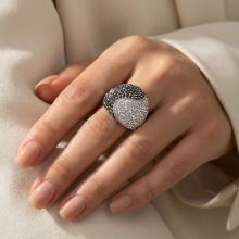 Сребърен пръстен с кристали от Sw®  SP662 Crystal and Hematite