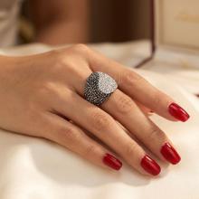 Сребърен пръстен с кристали от Sw®  SP662 Crystal and Hematite