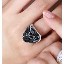 Сребърен Пръстен С Кристали От Sw® SP662 Black Magic