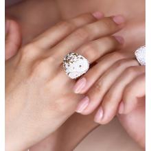 Сребърен пръстен с кристали от Sw® SP662 Silver Shade