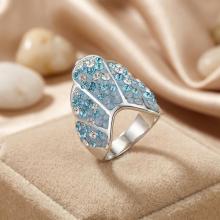 Сребърен пръстен с кристали от Sw® SP665 Deep Blue Сребърен пръстен с кристали от Sw® SP665 Deep Blue