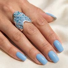 Сребърен пръстен с кристали от Sw® SP665 Deep Blue Сребърен пръстен с кристали от Sw® SP665 Deep Blue