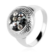 Сребърен пръстен с кристали от Sw® SP667 AB Crystal