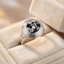 Сребърен пръстен с кристали от Sw® SP667 Late Night