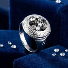 Сребърен пръстен с кристали от Sw® SP667 Late Night