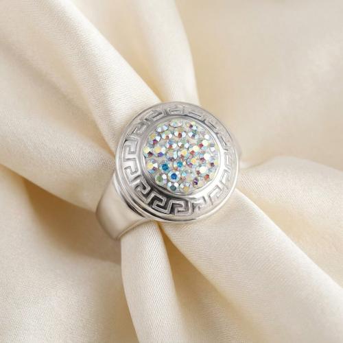 Сребърен пръстен с кристали от Sw® SP667 AB Crystal