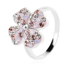 Сребърен пръстен Четирилистна детелина с кристали от Sw® AB Crystal