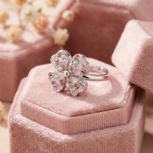 Сребърен пръстен Четирилистна детелина с кристали от Sw® Marilyn