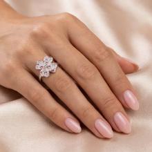 Сребърен пръстен Четирилистна детелина с кристали от Sw® Marilyn