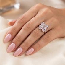 Сребърен пръстен Четирилистна детелина с кристали от Sw® Marilyn