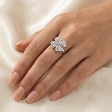 Сребърен пръстен Четирилистна детелина с кристали от Sw® Crystal