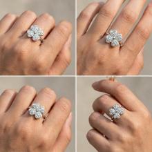 Сребърен пръстен Четирилистна детелина с кристали от Sw® AB Crystal Сребърен пръстен Четирилистна детелина с кристали от Sw® AB Crystal