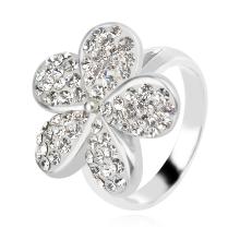 Сребърен пръстен Цвете с кристали от Sw® Rose Shade